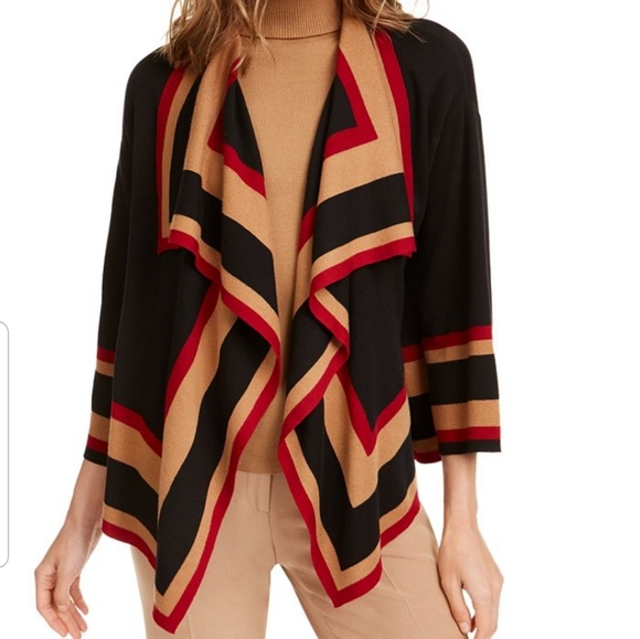 Anne Klein women's colorblock shawl-collar cardigan size L/XL - Picture 1 of 7